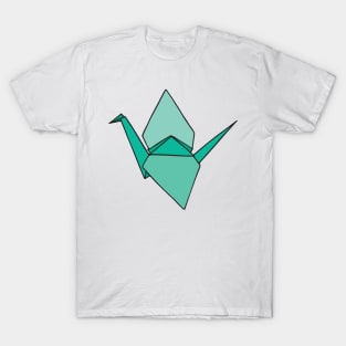 Green Origami Paper Crane T-Shirt